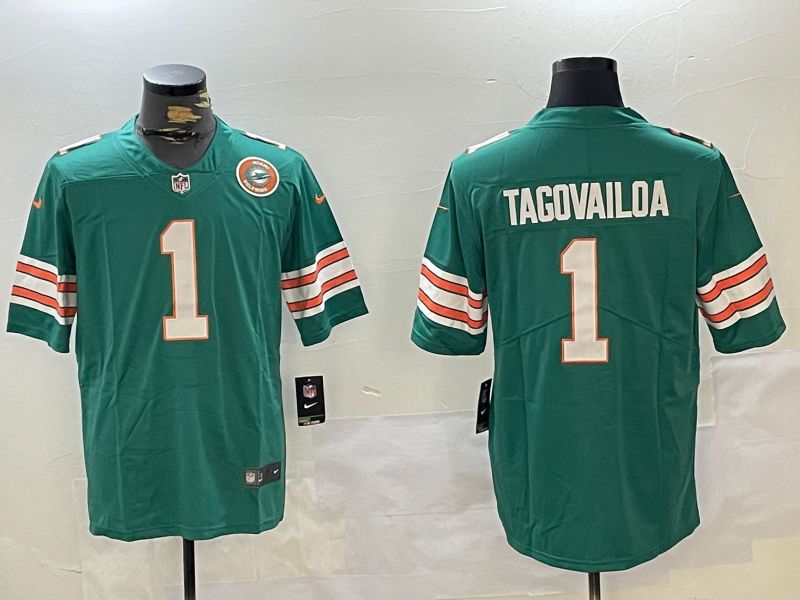 Men Miami Dolphins #1 Tagovailoa Green 2024 Nike Vapor Limited NFL Jersey style 2->miami dolphins->NFL Jersey